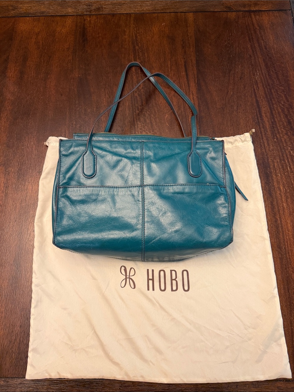 HOBO Teal Leather Shoulder Bag